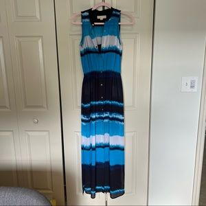 Michael Kors blue tie die maxi dress with slip